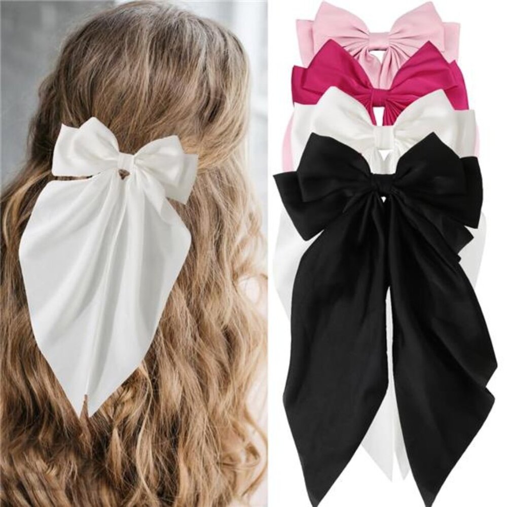 Women Hair Bows Hair Ribbon Hair Clip for Girls Large Satin Bow Hair Accessories